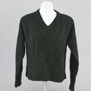 Arizona Green Fuzzy Crop V-neck Sweater Juniors XL